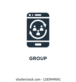 Group icon. Black filled vector illustration. Group symbol on white background. Can be used in web and mobile.