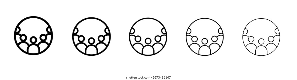 Icono de grupo signo de Vector blanco y negro