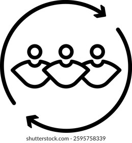 Group Icon Design Outline Black 