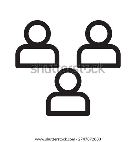 Group icon. Employee cooperation symbol. Icon symbol for community, group, team, group, coworkers, collaboration, teamwork. Outline icon vector illustration
