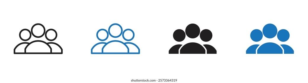 Group icon Flat line symbol