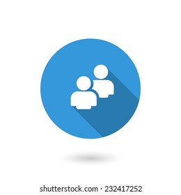 Group icon. Flat icon with long shadow