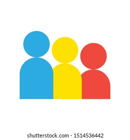group icon in flat style isolated. Vector Symbol illustration.