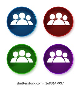 Group icon isolated on shiny round buttons set illustration