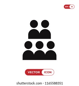 Group icon isolated on white background. Modern, simple symbol in trendy design style for website, mobile, app, graphic, logo, UI. Flat vector element illustration. EPS10.