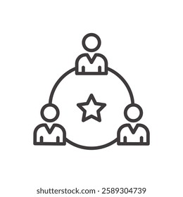 group icon isolated stroke in black color