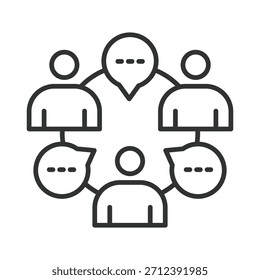 Group icon in line design. group, communication, people, discussion, teamwork, community, interaction on white background vector. group editable stroke icon