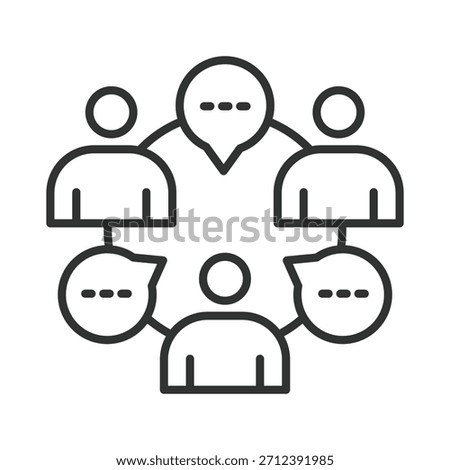 Group icon in line design. group, communication, people, discussion, teamwork, community, interaction on white background vector. group editable stroke icon