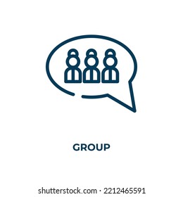 Icono de grupo. Ilustración vectorial lineal. vector de icono de grupo de esquema. Símbolo de línea delgada para uso en aplicaciones web y móviles, logotipo, medios impresos.