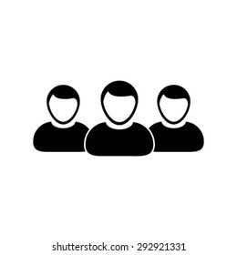 Group icon male persons symbol avatar for business management team in flat color glyph pictogram illustration