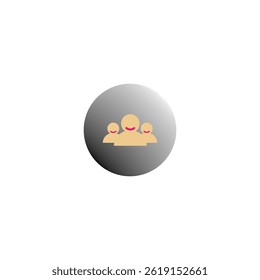 Group icon. People avatar shape. Smiling face figure. Vector community symbol.