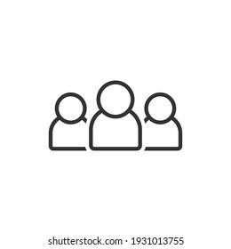 Group icon. people icon. line icon. isolated in white