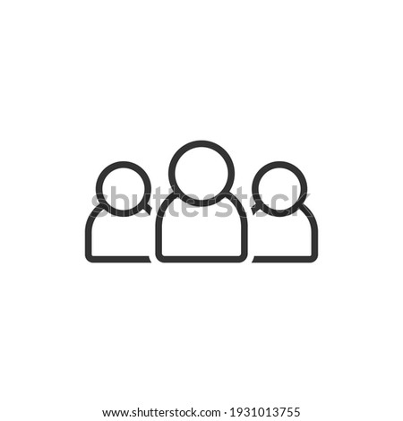 Group icon. people icon. line icon. isolated in white