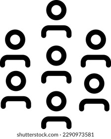 El icono del Grupo representa una colección de individuos o equipos, a menudo usados en colaboración o plataformas de redes sociales