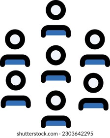 The Group icon represents a collection of individuals or teams, often used in collaboration or social networking platforms