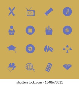 group icon set with public speaker, blister pack and diamond vector illustration