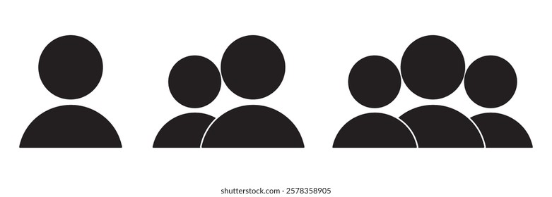 Group icon set vector on white background
