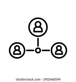 Icono de grupo. Diseño sencillo. Vector de línea. Aislar sobre fondo blanco.