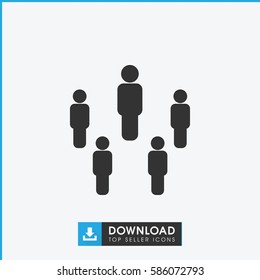 group icon. Simple filled group icon. On white background.
