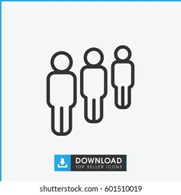 group icon. simple outline group vector icon. on white background.