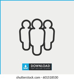 group icon. simple outline group vector icon. on white background.