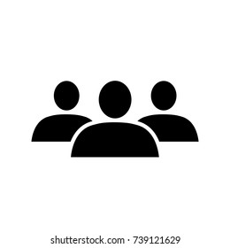 Group icon. Simple representation of group or crowd of people. Vector Illustration