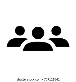 Group icon. Simple representation of group or crowd of people. Vector Illustration