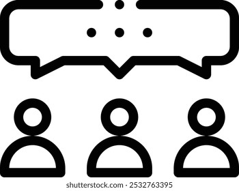 ícone de grupo. Design De Estilo Linear Fino Isolado Em Plano De Fundo Branco