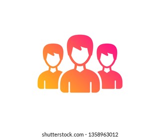 Group icon. Users or Teamwork sign. Male Person silhouette symbol. Classic flat style. Gradient group icon. Vector