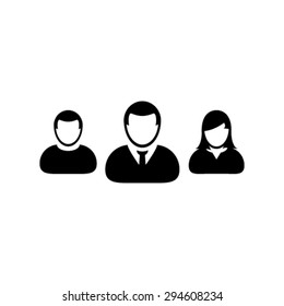 Group Icon Vector Business People Team Management Persons Avatar in Flat Color Glyph Pictogram illustration