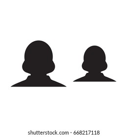 Group icon vector female persons symbol avatar for business in flat color glyph pictogram illustration