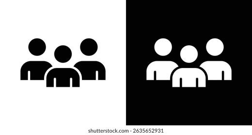 Group icon Vector in flat style. Collection silhouettes