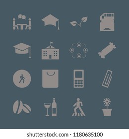 group icon. group vector icons set bottle glass, mobile phone, talking people and flower pot