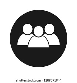 Group icon vector illustration design isolated on flat black round button