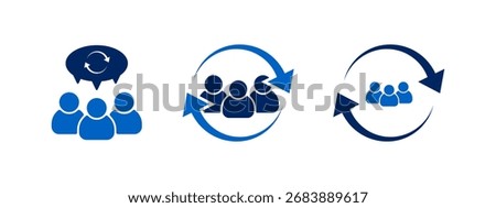 group icon vector illustration. group with rotation concept - stock vector.