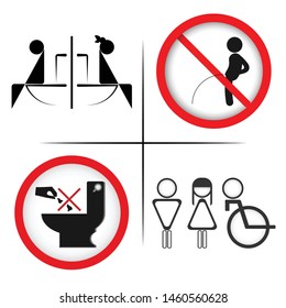 Group of icon vector illustration for toilet.