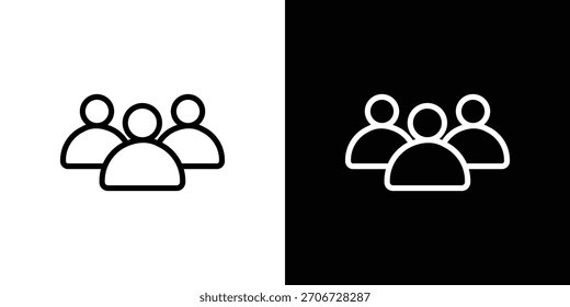 Group icon. Vector linear icon isolated in black and white