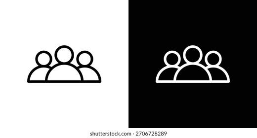 Group icon. Vector linear icon isolated in black and white