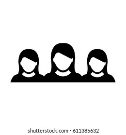 Group Icon Vector People For Female Business Team Management Person Avatar Symbol In Glyph Pictogram Illustration