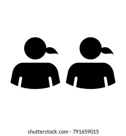 Group Icon Vector People for Female Business Team Management Person Avatar Symbol in Glyph Pictogram illustration