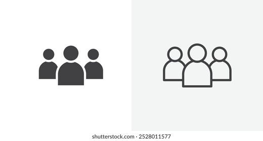 Group icon vector icon set in black and white color.