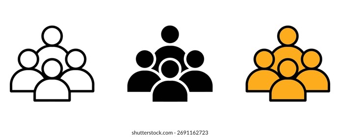 ícone do grupo vetor. trabalho em equipe, colaboração e liderança símbolo. ilustração vetorial.