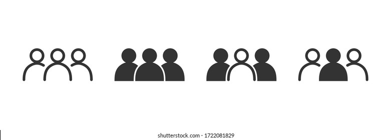 Agrupar iconos en cuatro versiones diferentes en un diseño plano