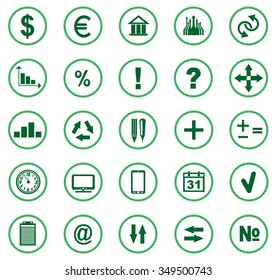 Group of icons relating to business