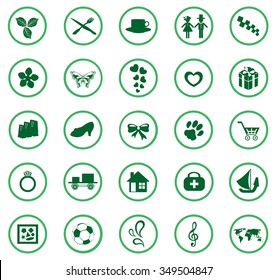 Group of icons relating to leisure