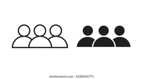 Iconos de grupo. Conjunto de Vector en estilo relleno y línea.