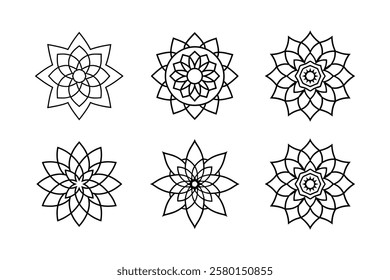 Group of indian mandala art