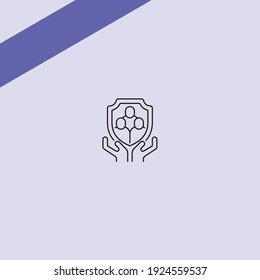 group insurance icon in background purple