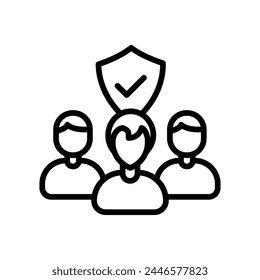 Symbol für Gruppenversicherung in der Vektorgrafik. Firmenzeichen
