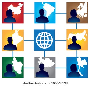 Group of  interracial friends - vector illustration